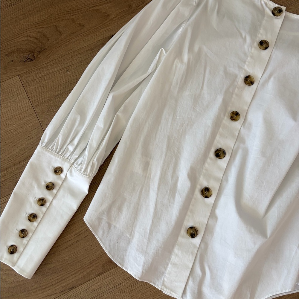 VERONICA BEARD Clarke White Button-Back Women's Top Size 6 $295 - Picture 9 of 10